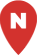 Red location pin with white letter 'N' on it